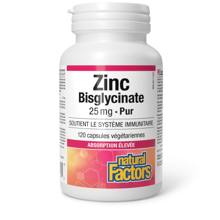 Natural Factors 내추럴 팩터스 아연 비스글리시네이트 25 mg 120 식물성 캡슐 | 매일 업데이트되는 특가 상품 | VITASHOP