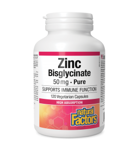 Natural Factors Zinc Bisglycinate 50 mg 120 Vegi Capsules | Unbeatable Prices, Daily Deals | VITASHOP