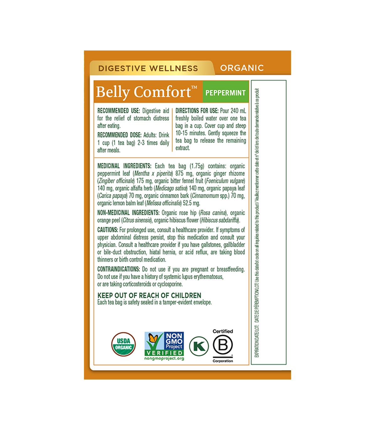 Belly Comfort Peppermint 16 Tea Bags | Safest & Easiest Shopping Vitamins Online | VITASHOP