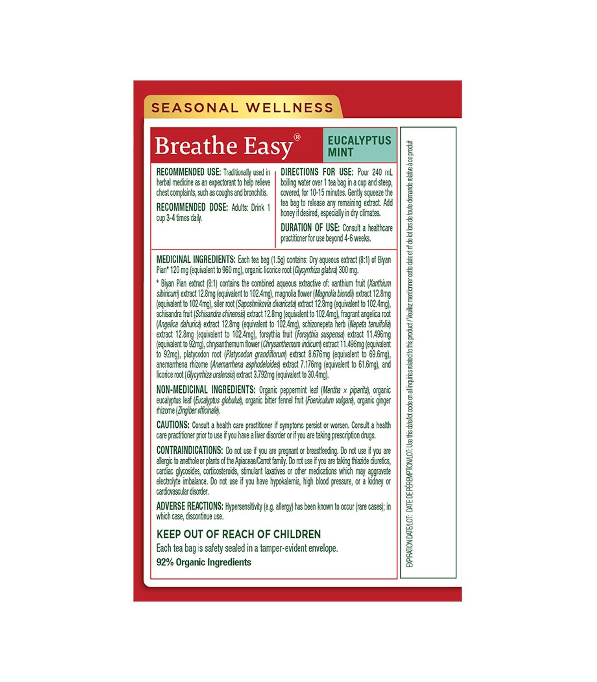 Traditional Medicinals Breathe Easy 16 Tea Bags | Unbeatable Prices, Daily Deals | VITASHOP