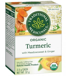Organic Turmeric Meadowsweet & Ginger 16 Tea Bags | Safest & Easiest Shopping Vitamins Online | VITASHOP