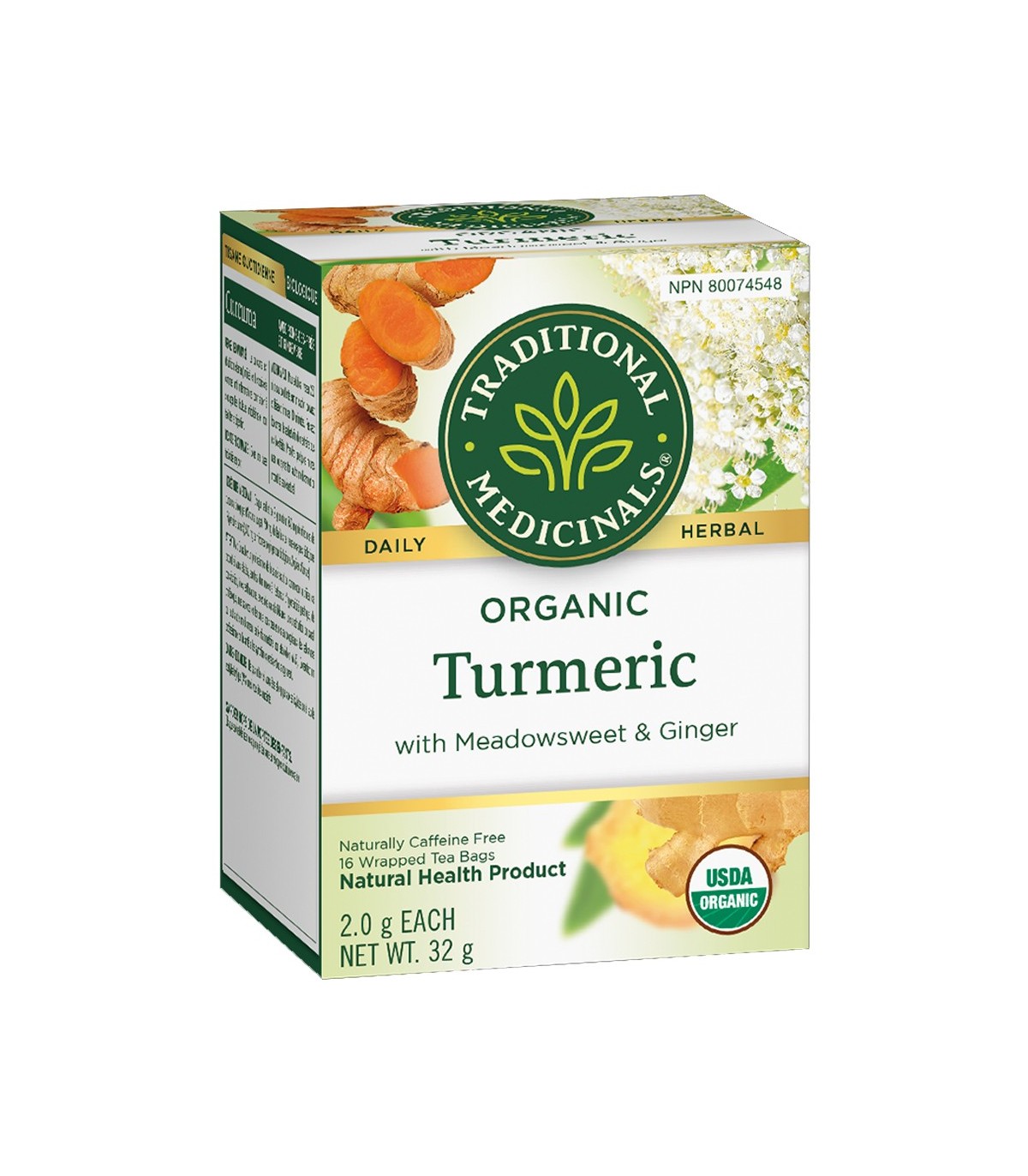 Traditional Medicinals Organic Turmeric Meadowsweet & Ginger 16 Tea Bags | 每天不同折扣, 全网最低价格 | 种类齐全的保健品店铺 VITASHOP, 只有你想不到, 没有你买不到 