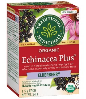 Organic Echinacea Plus Elderberry 16 Tea Bags | Safest & Easiest Shopping Vitamins Online | VITASHOP