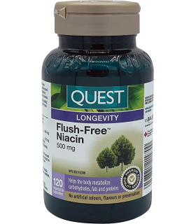 QUEST Flush-Free Niacin 500 mg 120 Capsules | Unbeatable Prices, Daily Deals | VITASHOP