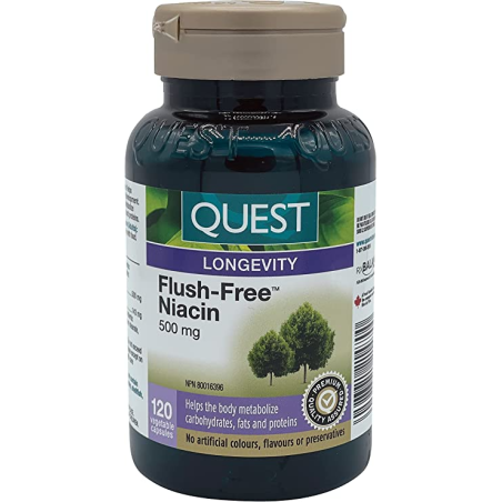 QUEST 퀘스트 플러시 프리 니아신 500 mg 120 캡슐 | 매일 업데이트되는 특가 상품 | VITASHOP