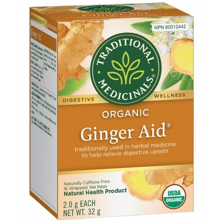 Organic Ginger Aid 16 Tea Bags | Safest & Easiest Shopping Vitamins Online | VITASHOP