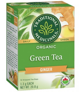 Organic Green Tea Ginger 16 Tea Bags | Safest & Easiest Shopping Vitamins Online | VITASHOP