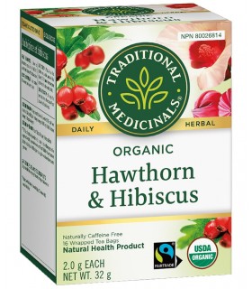 Organic Hawthorn With Hibiscus 16 Tea Bags | Safest & Easiest Shopping Vitamins Online | VITASHOP