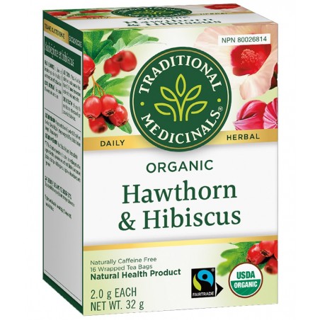 Traditional Medicinals 스래디셔널 메디시날스 유기농 산사나무속 히비스커스 16 티백 | 매일 업데이트되는 특가 상품 | VITASHOP