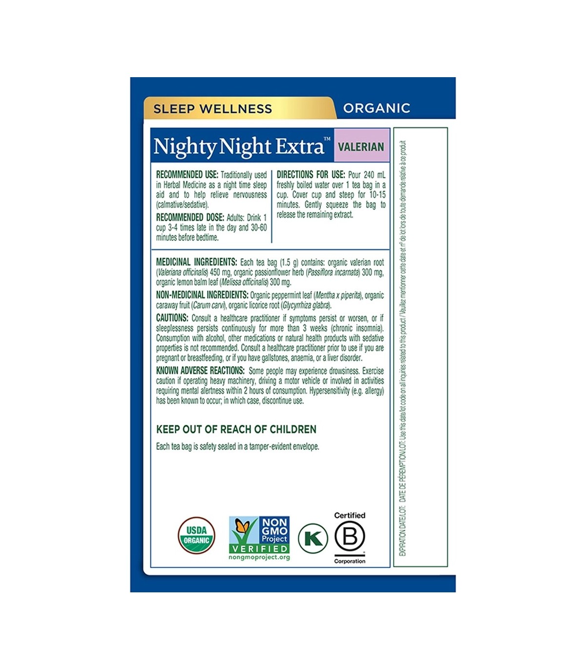 Traditional Medicinals Organic Nighty Night Extra 16 Tea Bags | Unbeatable Prices, Daily Deals | VITASHOP