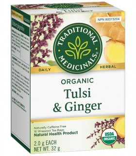 Traditional Medicinals 스래디셔널 메디시날스 유기농 Tulsi with Ginger 16 티백 | 매일 업데이트되는 특가 상품 | VITASHOP