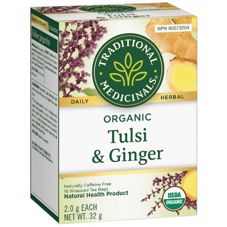 Traditional Medicinals Organic Tulsi With Ginger 16 Tea Bags | Unbeatable Prices, Daily Deals | VITASHOP
