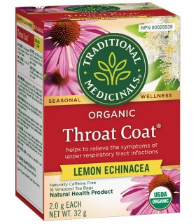 Traditional Medicinals Throat Coat Lemon Echinacea 16 Tea Bags | 每天不同折扣, 全网最低价格 | 种类齐全的保健品店铺 VITASHOP, 只有你想不到, 没有你买不到 !