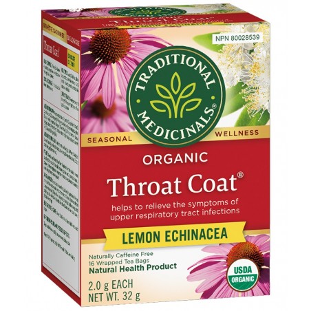 Traditional Medicinals Throat Coat Lemon Echinacea 16 Tea Bags | 每天不同折扣, 全网最低价格 | 种类齐全的保健品店铺 VITASHOP, 只有你想不到, 没有你买不到 !