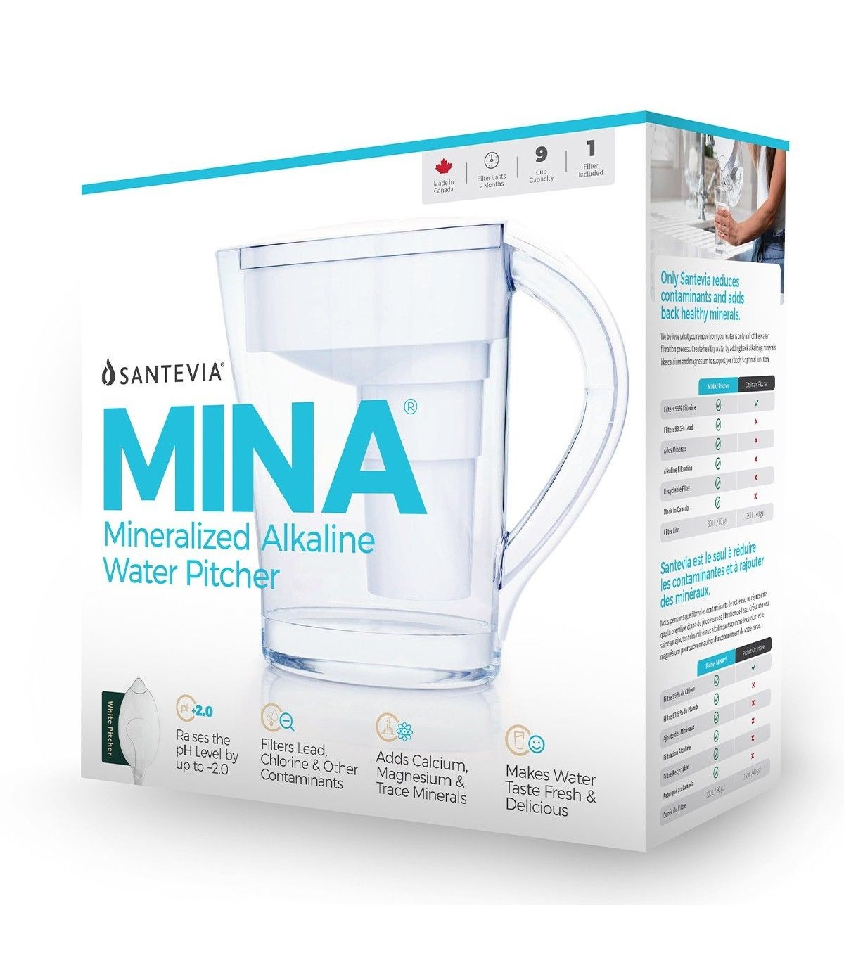 Santevia MINA Pitcher White | Unbeatable Prices, Daily Deals | VITASHOP