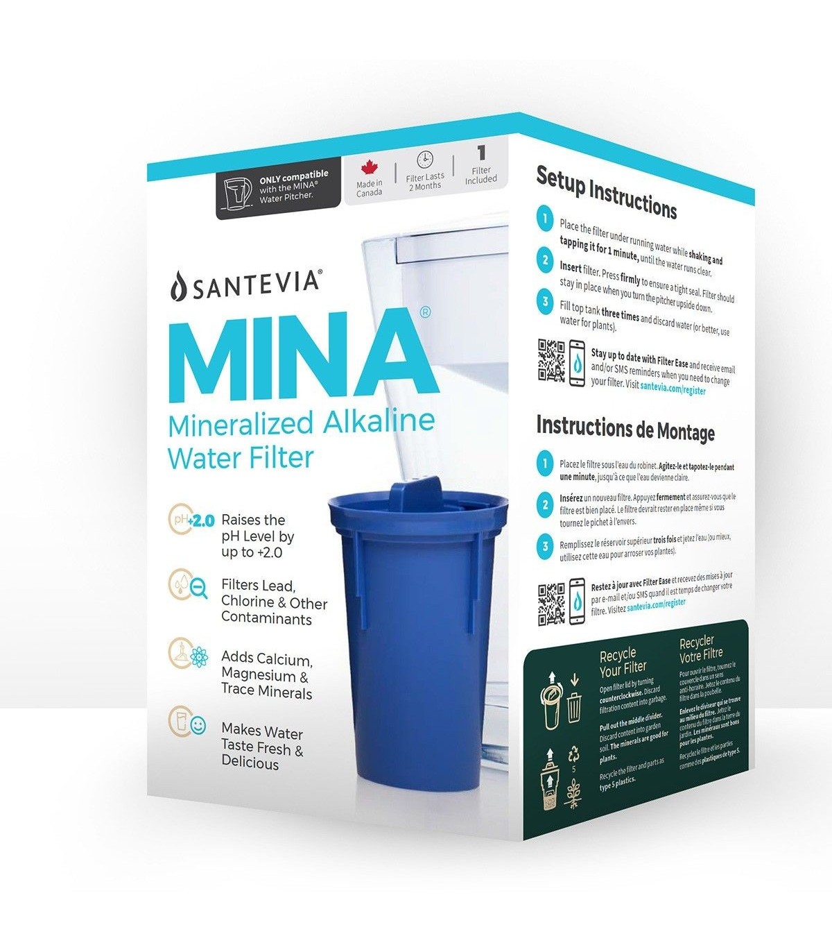 Santevia MINA Pitcher Filter | Unbeatable Prices, Daily Deals | VITASHOP