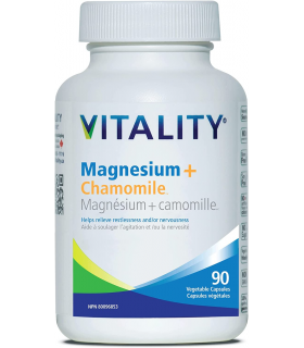 VITALITY Magnesium + Chamomile 90 Vegi Capsules | Unbeatable Prices, Daily Deals | VITASHOP