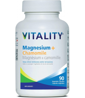 VITALITY Magnesium + Chamomile 90 Vegi Capsules | 每天不同折扣, 全网最低价格 | 种类齐全的保健品店铺 VITASHOP, 只有你想不到, 没有你买不到 !