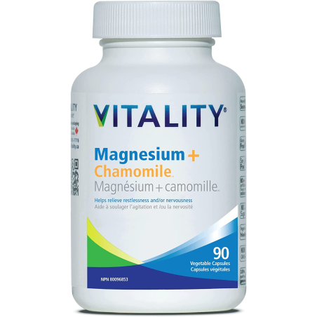 Magnesium + Chamomile 90 Vegi Capsules | Safest & Easiest Shopping Vitamins Online | VITASHOP