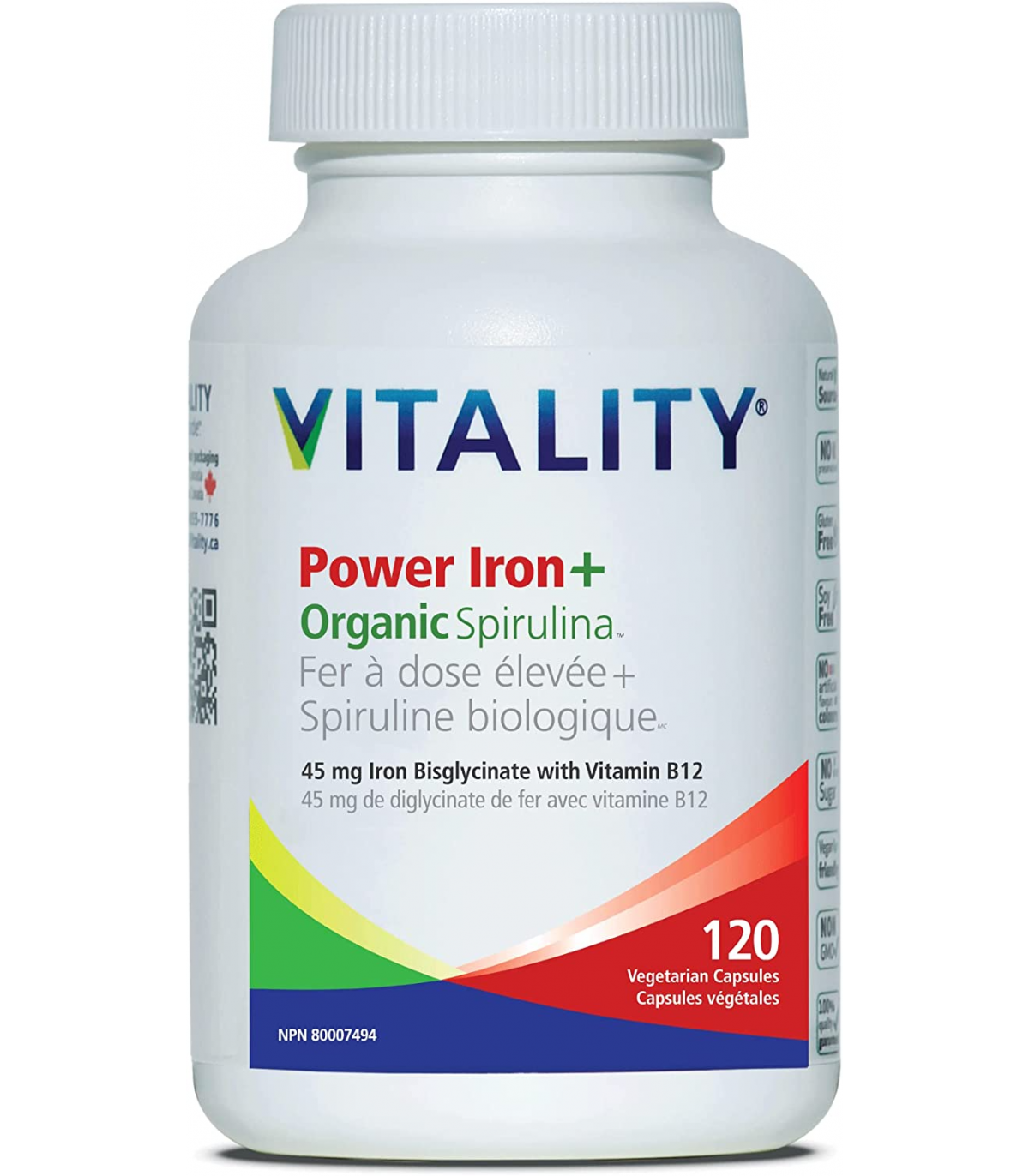 VITALITY Power Iron + Organic Spirulina 120 Vegi Capsules | Unbeatable Prices, Daily Deals | VITASHOP