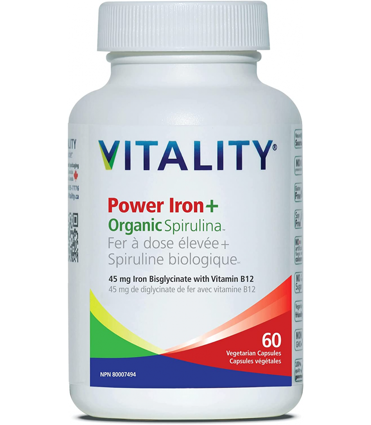 VITALITY Power Iron + Organic Spirulina 60 Vegi Capsules | Unbeatable Prices, Daily Deals | VITASHOP