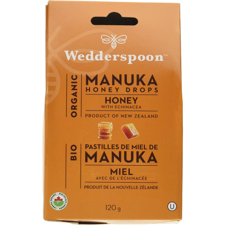 Wedderspoon Org Manuka Honey Drops Echinacea 120 g | Unbeatable Prices, Daily Deals | VITASHOP