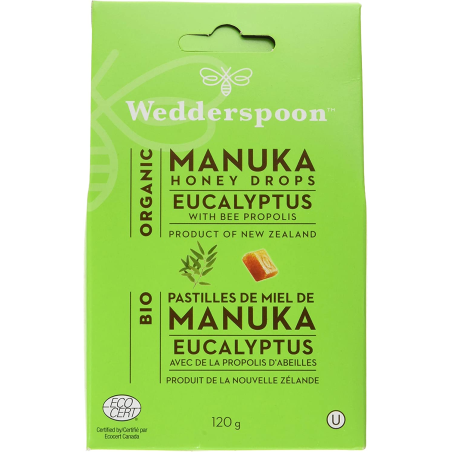 Wedderspoon 웨더스푼 Org 마누카 허니 드롭스 유칼립투스 120g | 매일 업데이트되는 특가 상품 | VITASHOP