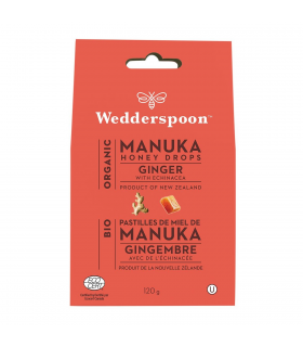 Wedderspoon Org Manuka Honey Drops Ginger 120 g | 每天不同折扣, 全网最低价格 | 种类齐全的保健品店铺 VITASHOP, 只有你想不到, 没有你买不到 !