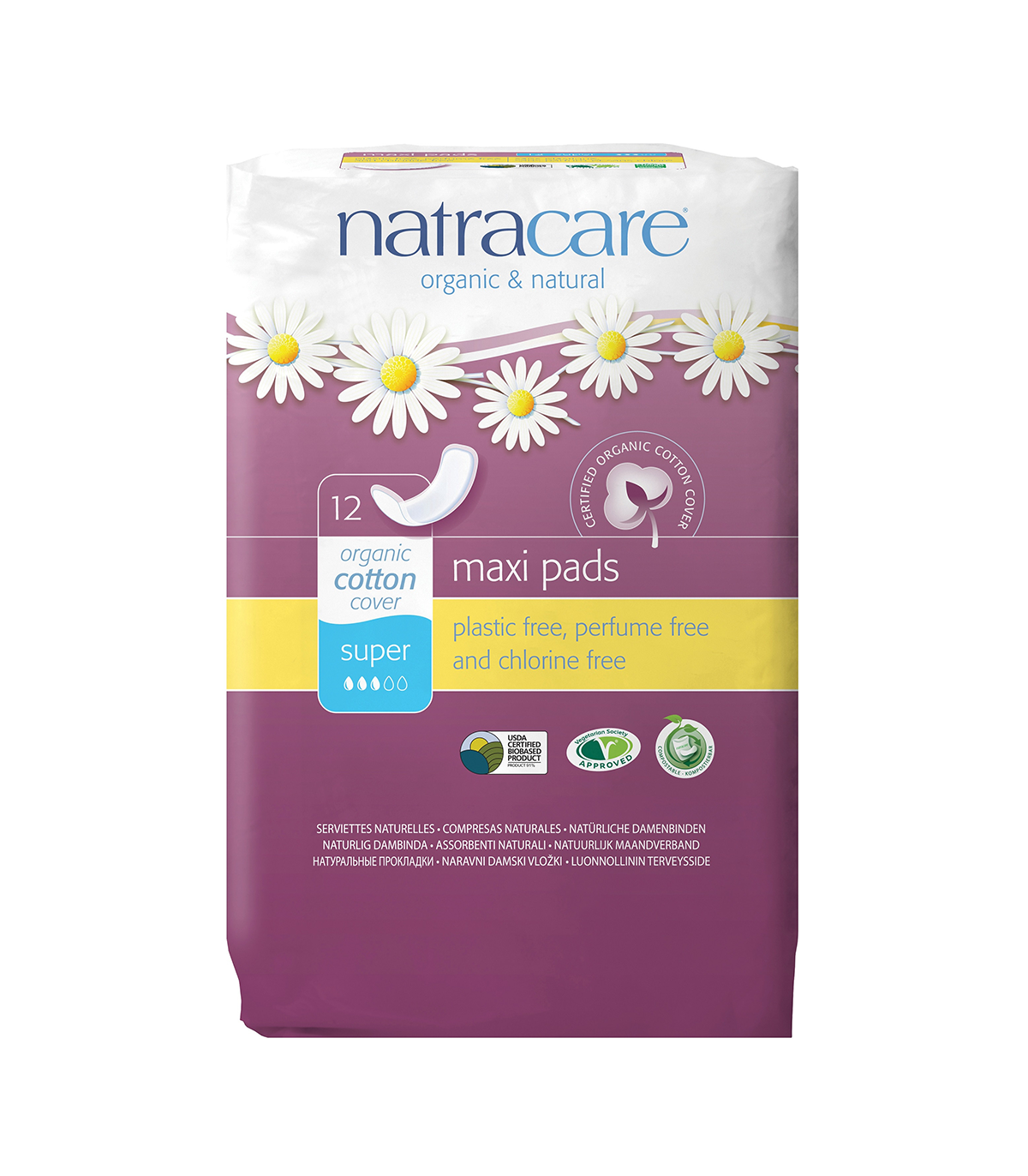 Natracare 네트라케어 Maxi Pad 슈퍼 12 패드 | 매일 업데이트되는 특가 상품 | VITASHOP