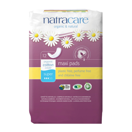 Natracare 네트라케어 Maxi Pad 슈퍼 12 패드 | 매일 업데이트되는 특가 상품 | VITASHOP