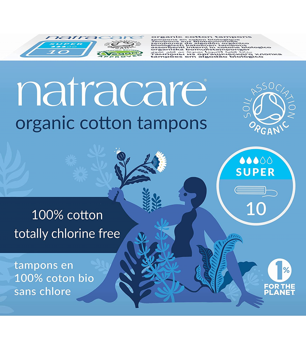 Organic Cotton Super Tampons 10 ct | Safest & Easiest Shopping Vitamins Online | VITASHOP