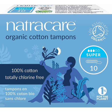 Organic Cotton Super Tampons 10 ct | Safest & Easiest Shopping Vitamins Online | VITASHOP