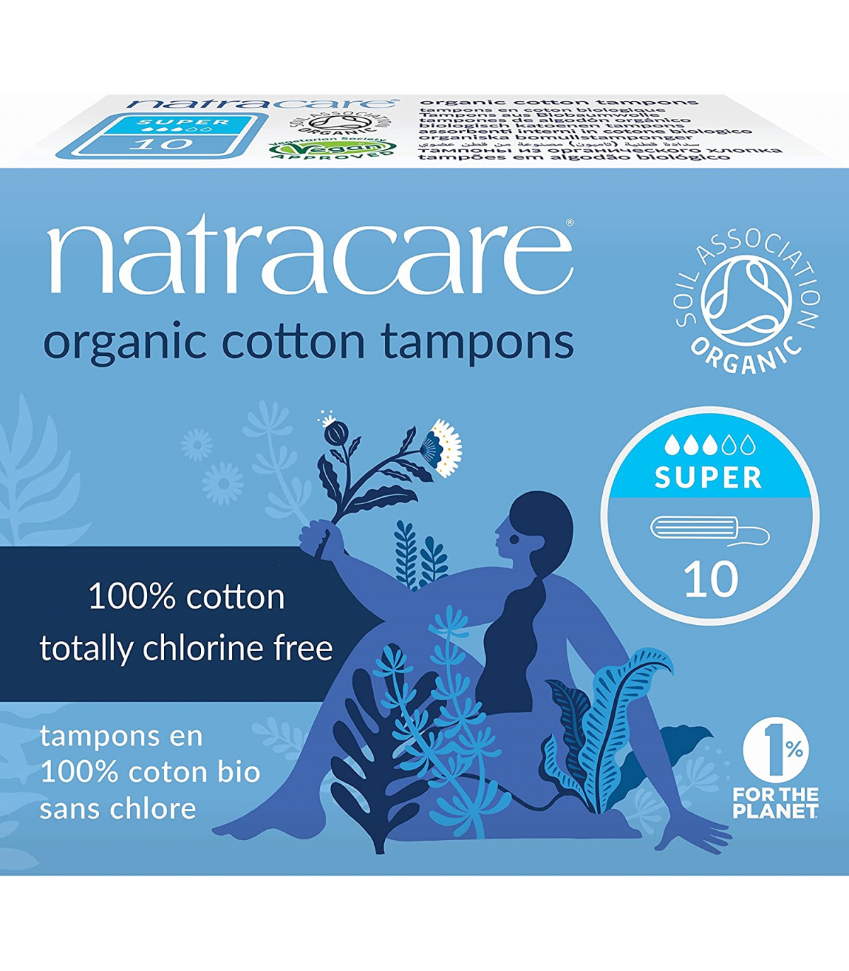 Organic Cotton Super Tampons 10 ct | Safest & Easiest Shopping Vitamins Online | VITASHOP