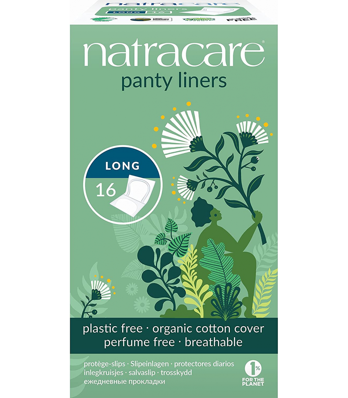Natracare Panty Liners Long 16 ct | Unbeatable Prices, Daily Deals | VITASHOP