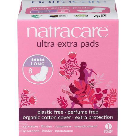 Natracare 네트라케어 울트라 엑스트라 패드 롱 8 패드 | 매일 업데이트되는 특가 상품 | VITASHOP