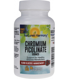 Nature's Harmony Chromium Picolinate 500 mcg 105 Capsules | Unbeatable Prices, Daily Deals | VITASHOP