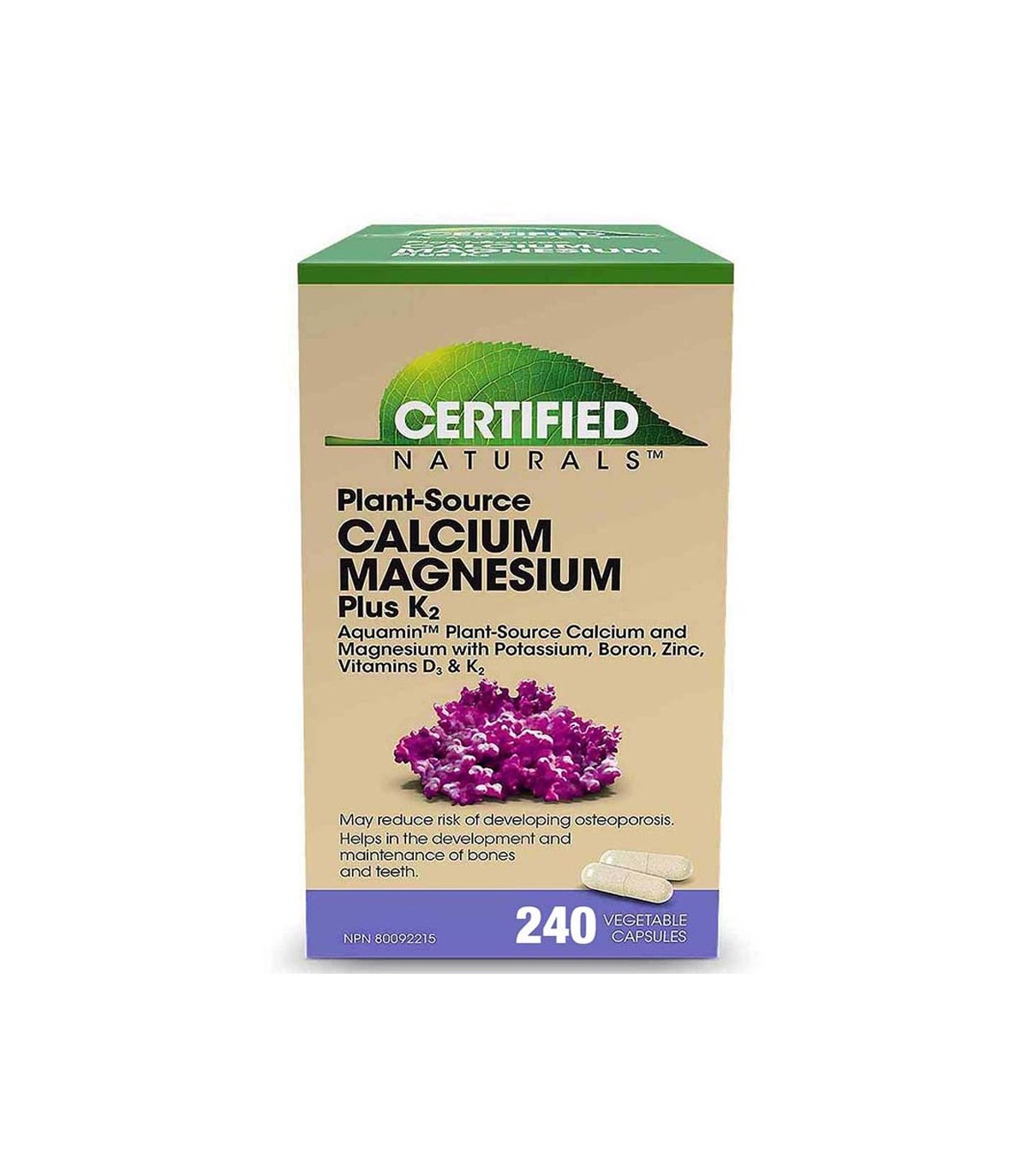 Certified Naturals 서티파이드 내추럴스 Cal-Mag 240 식물성 캡슐 | 매일 업데이트되는 특가 상품 | VITASHOP