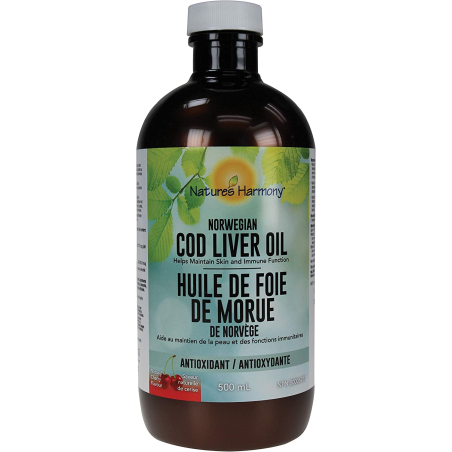 Nature's Harmony Cod Liver Oil Cherry Norwegian 500 ml | Unbeatable Prices, Daily Deals | VITASHOP
