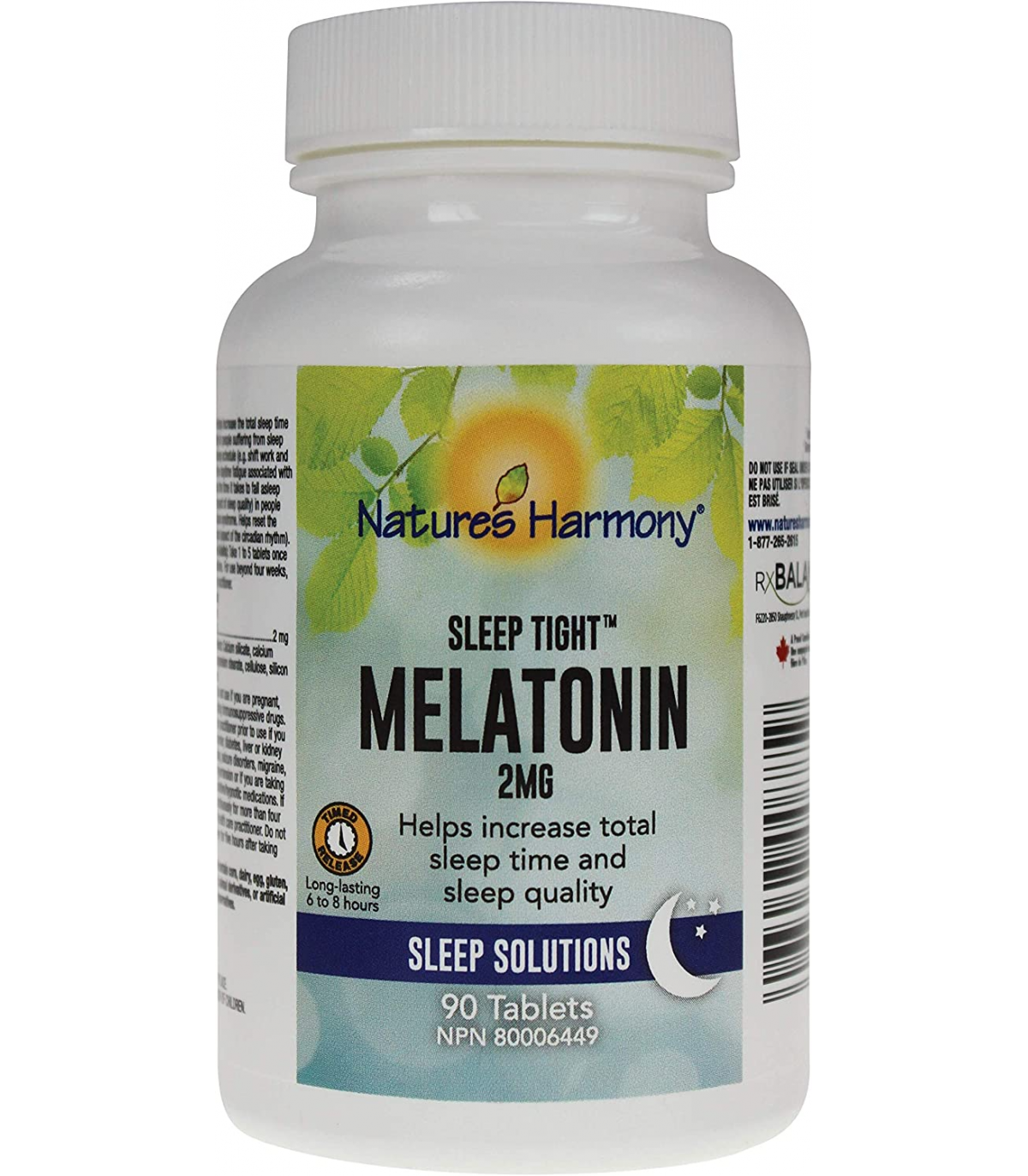 Nature's Harmony 네이처스하모니 타임 릴리스 멜라토닌 2mg 90정 | 매일 업데이트되는 특가 상품 | VITASHOP