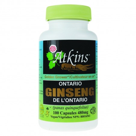 Atkins Ginseng 100% Ontario Ginseng 100 Capsules | 每天不同折扣, 全网最低价格 | 种类齐全的保健品店铺 VITASHOP, 只有你想不到, 没有你买不到 !
