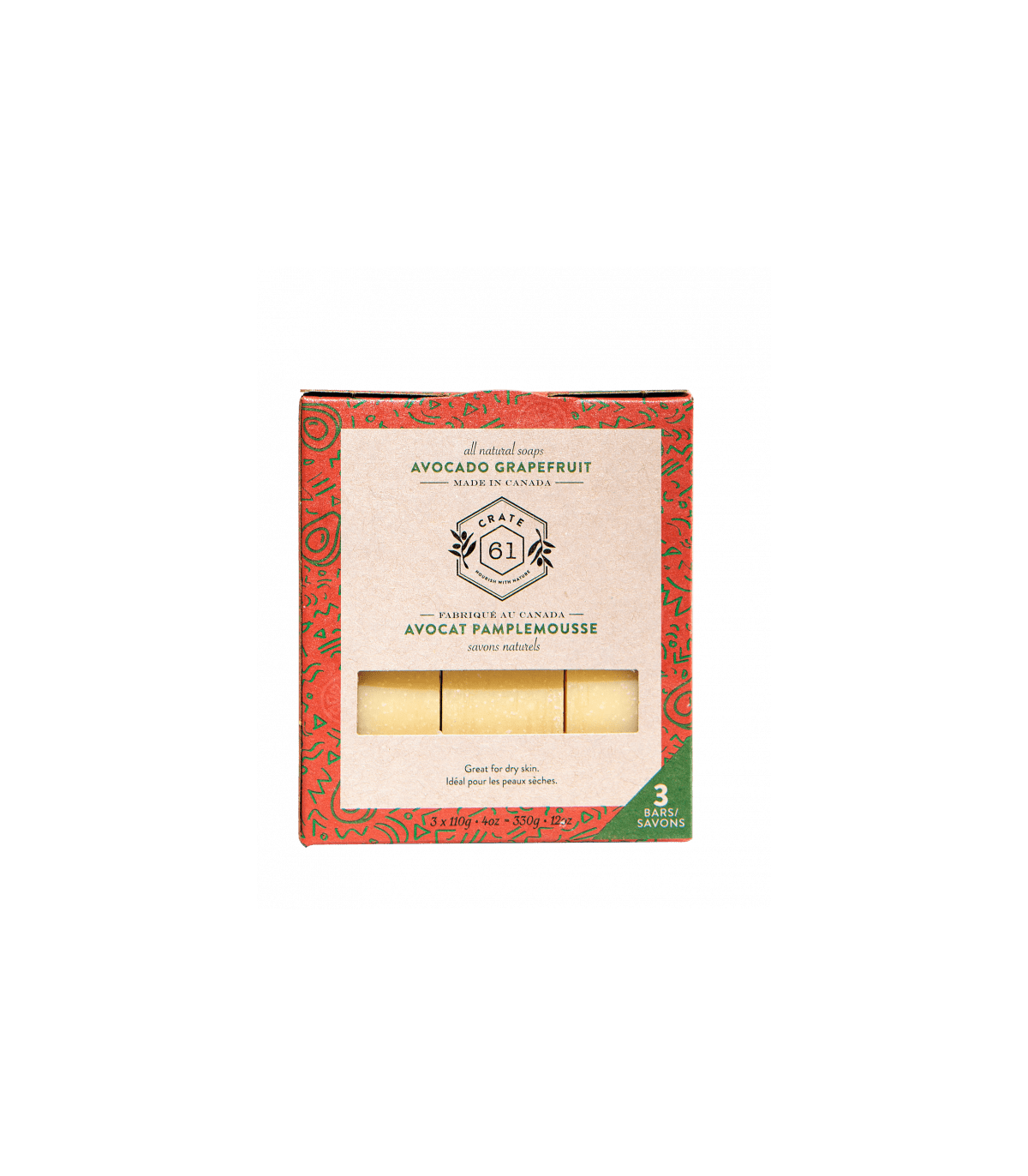 Crate 61 Organic Avocado Grapefruit Soap 3 Pack | 每天不同折扣, 全网最低价格 | 种类齐全的保健品店铺 VITASHOP, 只有你想不到, 没有你买不到 !