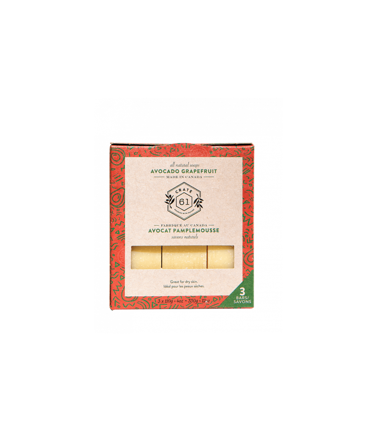 Crate 61 Organic Avocado Grapefruit Soap 3 Pack | 每天不同折扣, 全网最低价格 | 种类齐全的保健品店铺 VITASHOP, 只有你想不到, 没有你买不到 !