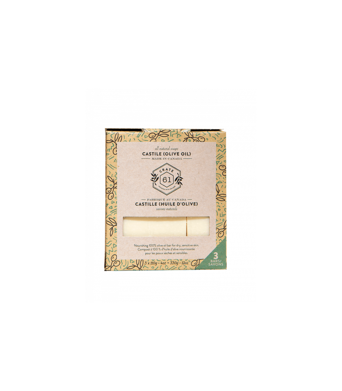 Crate 61 Organic Castile Soap (100% Olive Oil) 3 Pack | 每天不同折扣, 全网最低价格 | 种类齐全的保健品店铺 VITASHOP, 只有你想不到, 没有你买不到 !