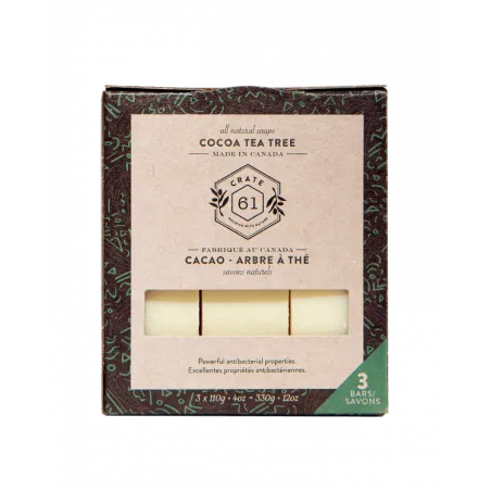 Crate 61 Organic Cocoa Tea Tree Soap 3 Pack | 每天不同折扣, 全网最低价格 | 种类齐全的保健品店铺 VITASHOP, 只有你想不到, 没有你买不到 !