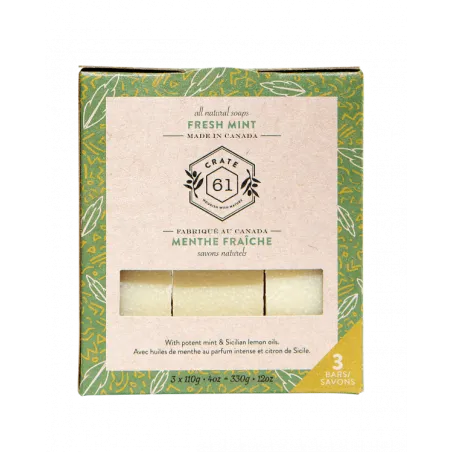 Crate 61 Organic Fresh Mint Soap 3 Pack | 每天不同折扣, 全网最低价格 | 种类齐全的保健品店铺 VITASHOP, 只有你想不到, 没有你买不到 !