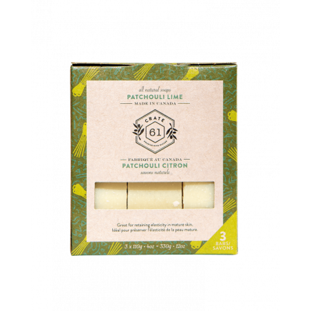 Crate 61 Organic Patchouli Lime Soap 3 Pack | 每天不同折扣, 全网最低价格 | 种类齐全的保健品店铺 VITASHOP, 只有你想不到, 没有你买不到 !