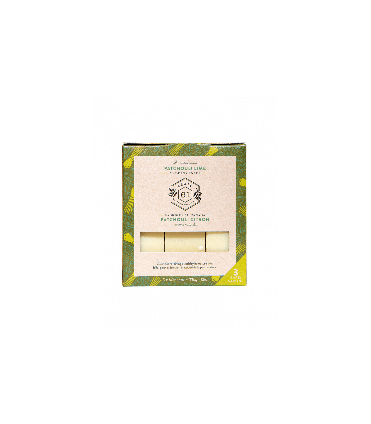 Crate 61 Organic Patchouli Lime Soap 3 Pack | 每天不同折扣, 全网最低价格 | 种类齐全的保健品店铺 VITASHOP, 只有你想不到, 没有你买不到 !