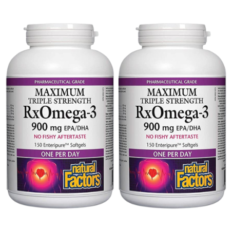 Natural Factors [2 for Deal] RxOmega-3 Maximum Triple Strength 900 mg, 150 Enteripure Softgels | 每天不同折扣, 全网最低价格 | 种类齐全的保健品店铺 VIT