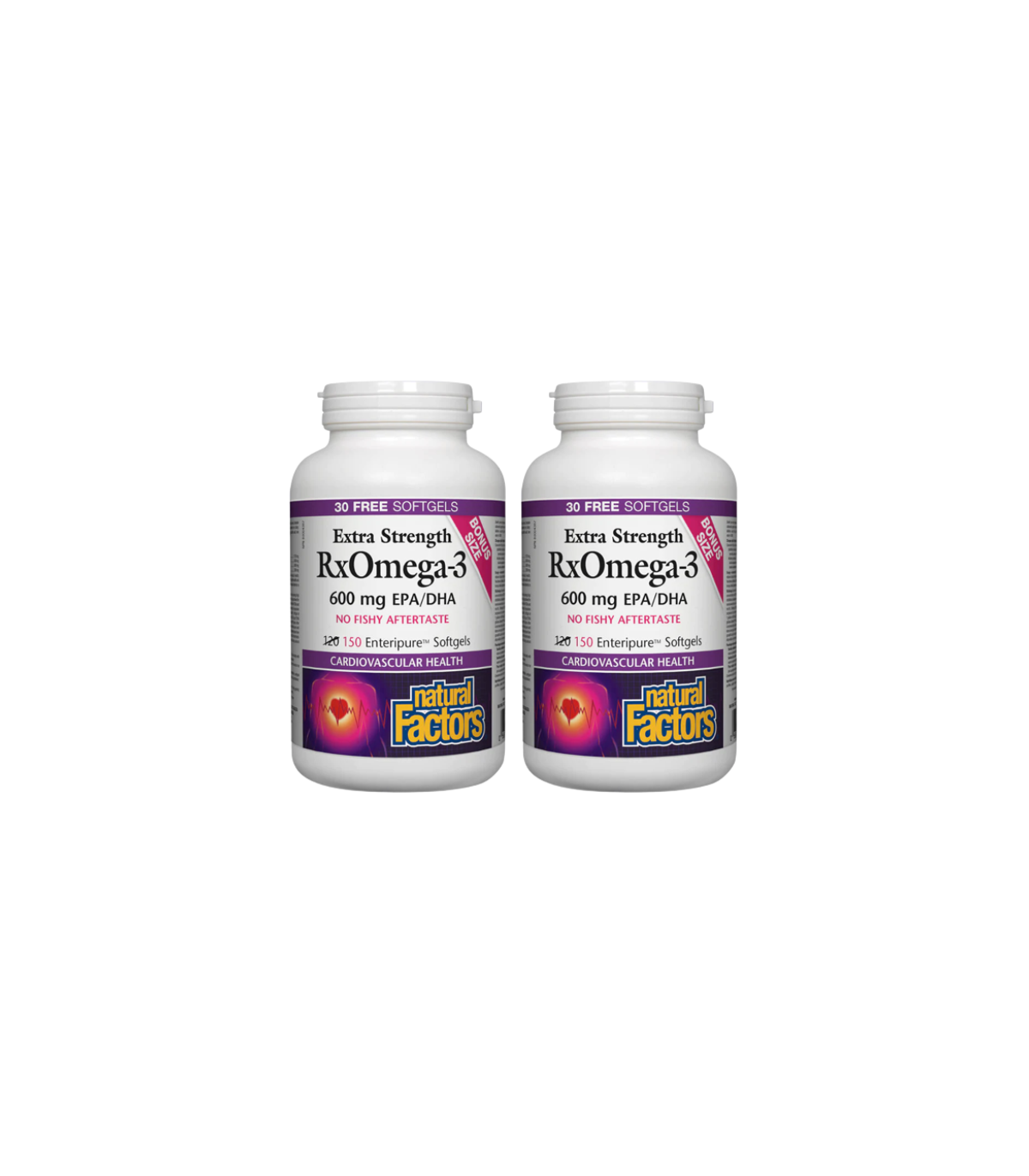 Natural Factors [2 for Deal] RxOmega-3 - 超强功效600 毫克, 150粒软胶囊的优惠包装 | 每天不同折扣, 全网最低价格 | 种类齐全的保健品店铺 VITASHOP, 只有你想不到, 没有你买不到 !