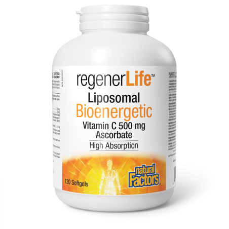 Natural Factors RegenerLife Liposomal Bioenergetic Vitamin C 500 mg 120 Softgels | Unbeatable Prices, Daily Deals | VITASHOP